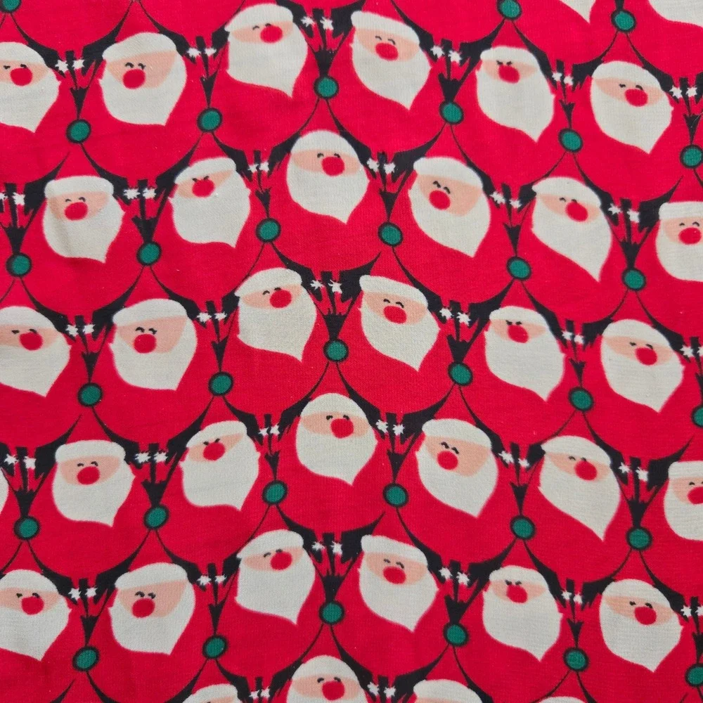 Holiday Santa Claus‎ Face Scarf Red 10x63 Long Christmas Novelty Sheer Polyester